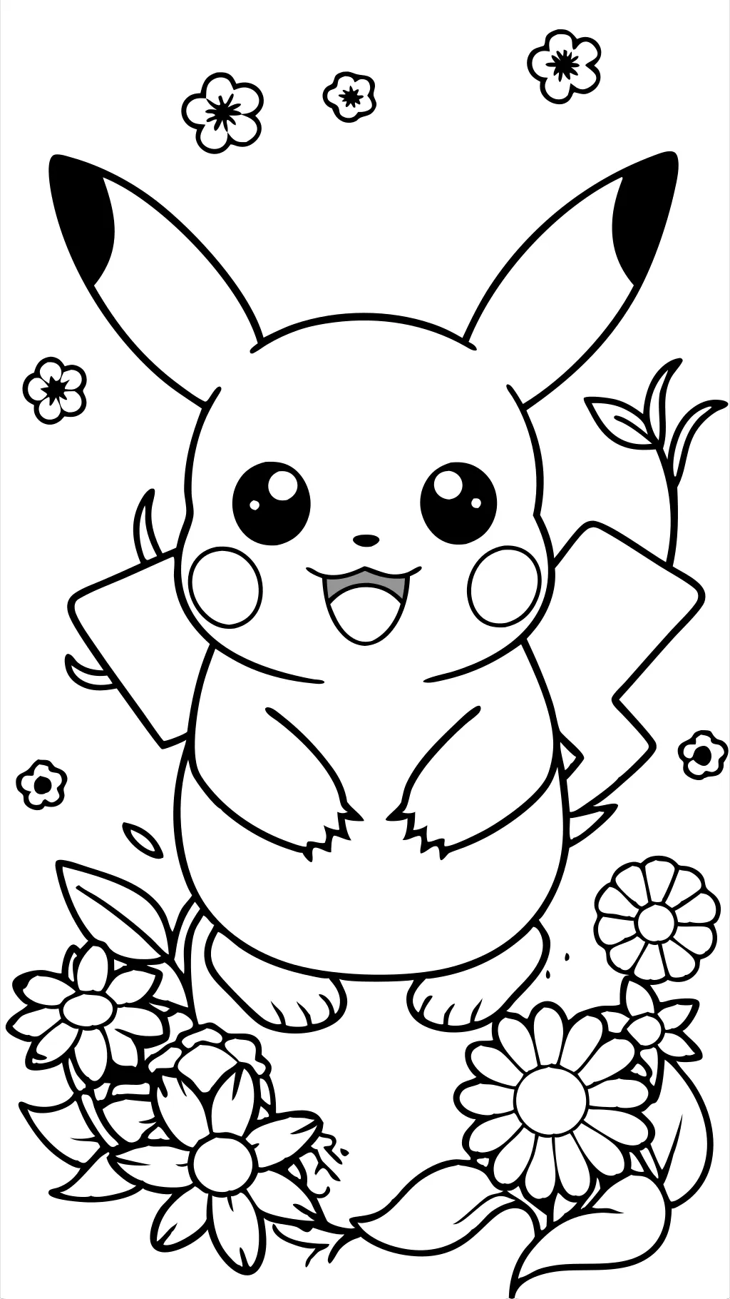 Pikachu linda para colorear de pokemon